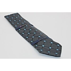 Henry Jacobson 100% Silk Men's Neck Tie Hand Made  Black with Blue accent NEW